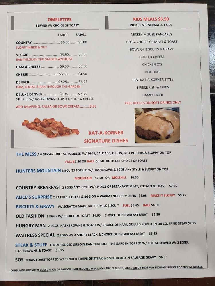 Kat A Korner Diner Menu image 4